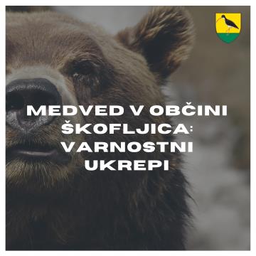 MEDVED V OBČINI ŠKOFLJICA VARNOSTNI UKREPI